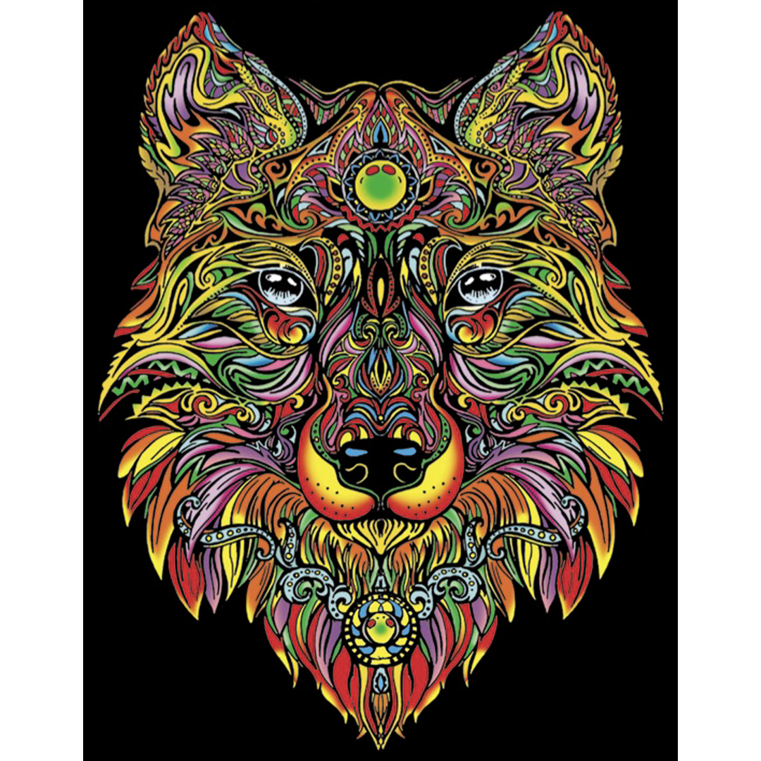 Samtausmalbild WOLF 47 x 35 cm